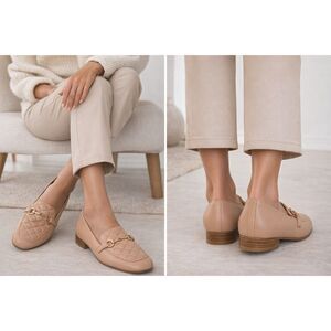 Jones New York Finan Loafer Flats 6.5M Tan Quilted Horsebit Slip On Women